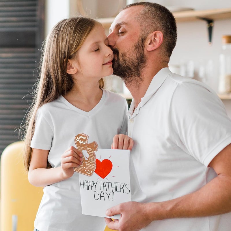 Yopyame Gift for Dad from Daughter - Spanish Papá Heartwarming Keepsake Father Daughter Embracing Acrylic Plaque Sign Best Dad Ever Gift Regalos Para Papá Office Desk Decor Father’s Day Christmas Gift - Image 5